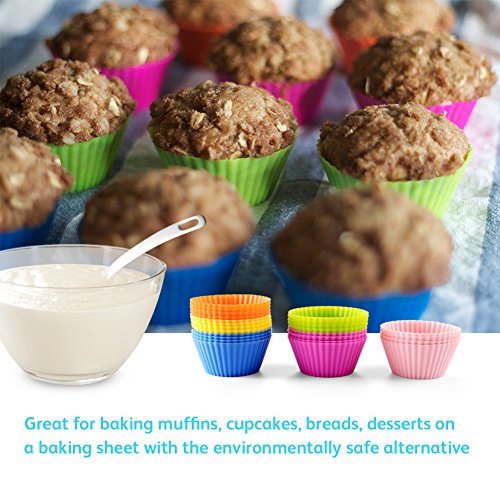 Avorast 64 in 1 Cake Decorating Supplies with 24-Pack Silicone Baking Cups, 36-Piece Stainless Steel Cake Piping Icing Tips, 2-Piece Couplers and 2-Pack Silicone Pastry Bags