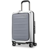 Samsonite Octiv Lightweight Hardshell 21-Inch Pro Carry-On Luggage - Durable &amp; Impact Resistant, 360&deg; Aero Trac Spinner Wheels, Adjustable Handle, Expandable Suitcase, TSA Approved Lock - Silver