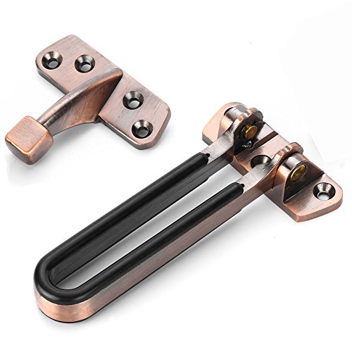 Black U Swing Bar Lock Door Guard for Hinged Swingin Doors,Secondary