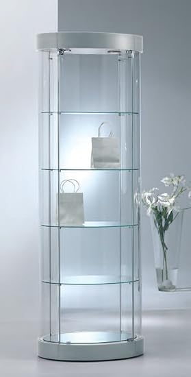 Italfrom Vetrina Oval Small Glass Showcase Shop Or Home Display
