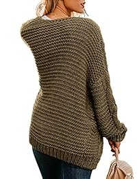 Actloe Women Open Front Chunky Knit Long Sleeve Cardigan Casual Outwear