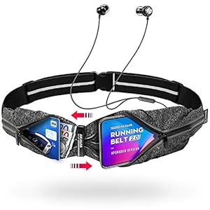 Akalas Running Riem, Verstelbare Pocket Size Waterbestendig Runner Taille Pack, 360 graden Reflecterende Taille Pouch…