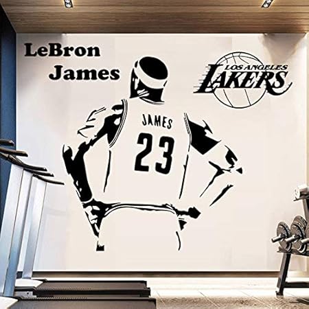Yxwyl Nba Lakers Chosen One 23 Lebron James Vinyl Wall Stickers Wallpaper Kids Room Nature Bedroom Decor Wall Decoration 58x62cm Amazon Co Uk Kitchen Home