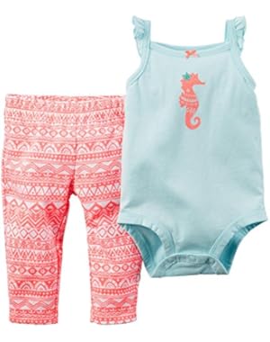 Carter's_1 Bodysuit Pant Sets 121g449, Coral, 24 Months