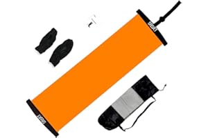 SPART Slide Board with End Stops, Booties, Mesh Carrying Bag and Exercise Guide for Low Impact Balance & Core Training(Skating, Hockey, Tennis, Running and Skiing),4.6ft((55" L x 20" W)/6ft (71" L x 20" W), Orange/Black
