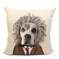 Yangmics Direct Albert Einstein Fun Dog Pillow Covers,Cushion Cover for Sofa Couch Decor Home Decor 18-18 Inches