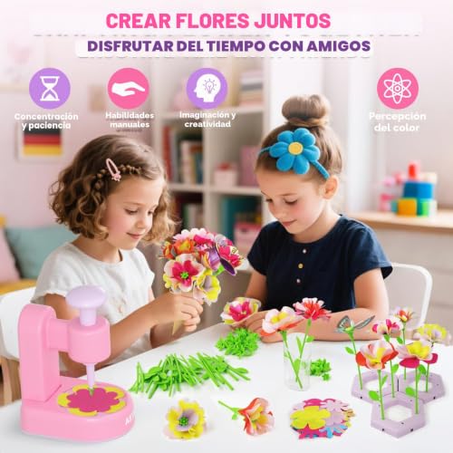 ASTGMI Flower Girls Craft Kit, DIY Flower Press Toys, Toys Gifts Birthday Kids School for 4 5 6 7 8 9 10 Years, Mother's Day Gift, Gift for Girls Christmas