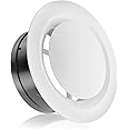 HG Power 8 Inch Soffit Vent, Adjustable Air Vent Cover, ABS Round Ceiling Vent Covers for Living Room, Attic, Bathroom, Kitchen, Ventilation Use, White - Opening Size 7.32"