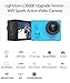 Lightdow LD6000 WiFi 1080P HD Sports Action Camera Kit - App Remote Control 30m Waterproof 2.0 Inch LCD Screen 170 Degree Wide Angle 2 Rechargeable Batteries and Mounting Accessories (Blue+WiFi)