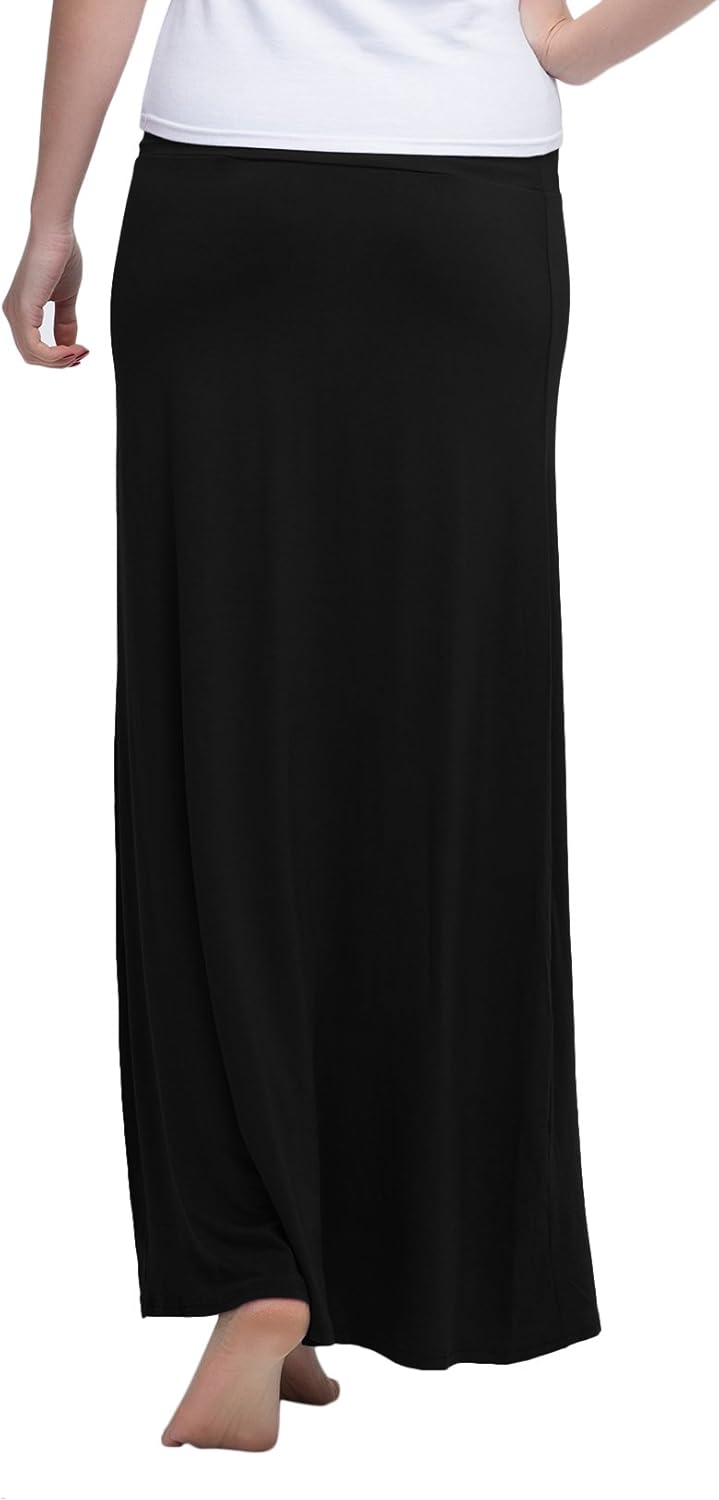 Urban CoCo Women's Stylish Spandex Comfy Fold-Over Flare Long Maxi Skirt at  Women’s Clothing store