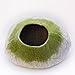 Kittycentric Cozy Cat Cave Bed - Handmade 100% Wool, Large (Light Tan/Green)