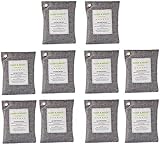 OLIVIA & AIDEN 10 Pack - Large 200g Bags - Activated Bamboo Charcoal All Natural Air Freshener | Eco Friendly Odor Eliminator and Moisture Absorber | Car Deodorizer - Closet and Room Air Purifier