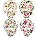 Gracie China Rose Chintz 2-Ounce Porcelain Espresso Cup and Saucer with Butterfly Handles, Set of 4
