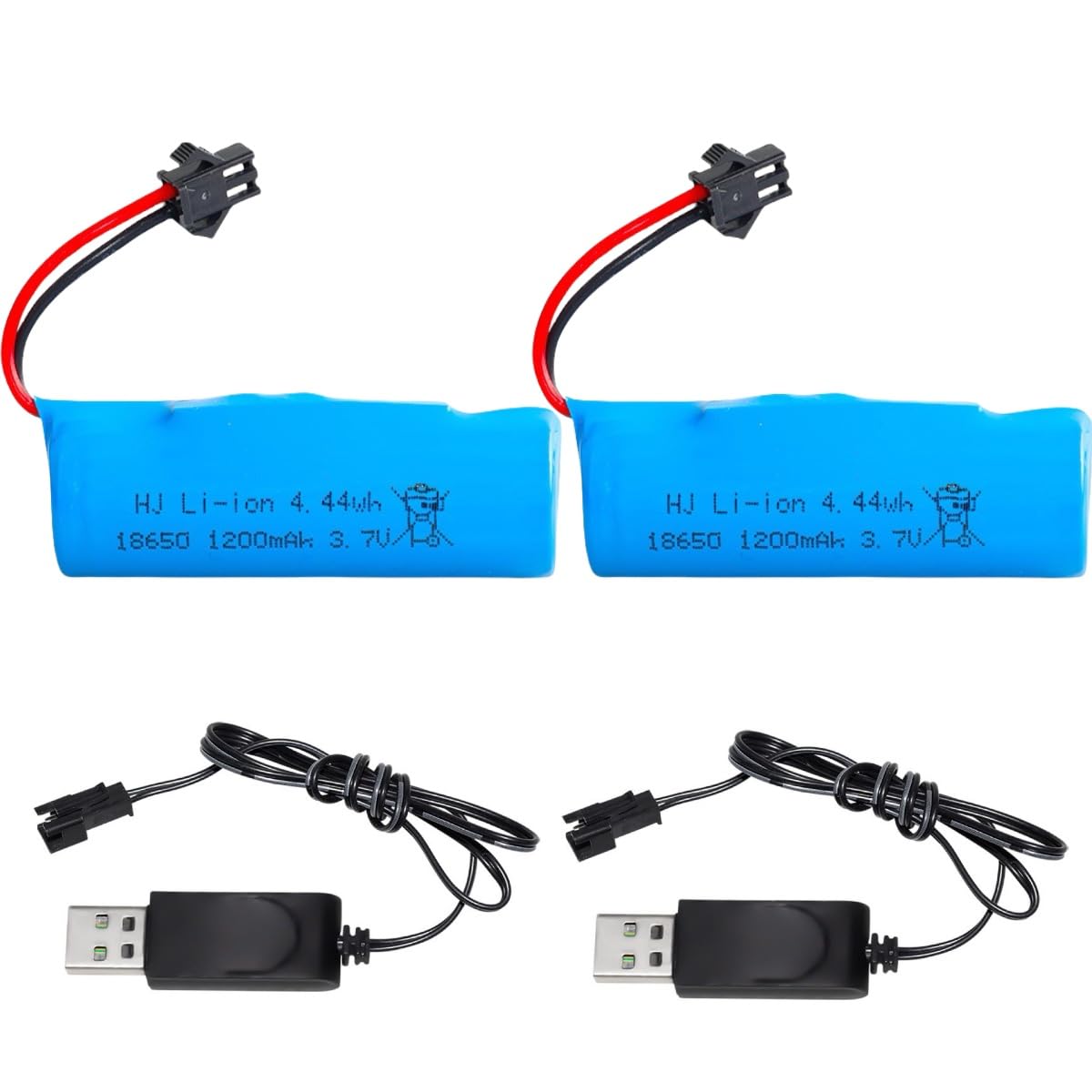 Photo 1 of ERYNK Rc Car Battery - 2 Pack 3.7V 1200mah Li-ion Batteries Rechargeable for Double Sided Rc Stunt Car RC Trucks Small RC Boat Remote Control Toy Cars E35 DE38 DE40 DE50 with USB