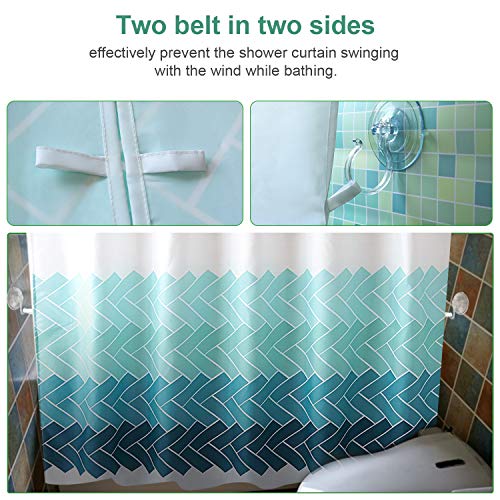 VIS'V Shower Curtain, Modern Geometric Shower Curtain Fabric Shower