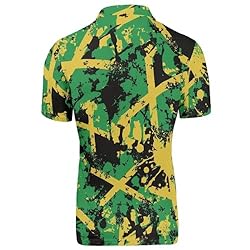 HUGS IDEA Jamaican Flag Print Short Sleeve Casual