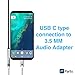Pixel 2 to headphone adapter 3.5 MM Audio Adapter Jack Cable Dongle for Headphone, MUSIC ONLY, NO PHONE CALLS! USBC Male to Female Stereo Earphone Convertor 4 Moto Z, Google Pixel 2/2XL, HTC, Samsung