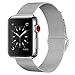 SICCIDEN Compatible with iWatch Band 42mm 44mm, Milanese Mesh Loop with Magnetic Clasp Stainless Steel Replacement Band Compatible with Apple Watch Series 4 Series 3 Series 2 Series 1, Silver