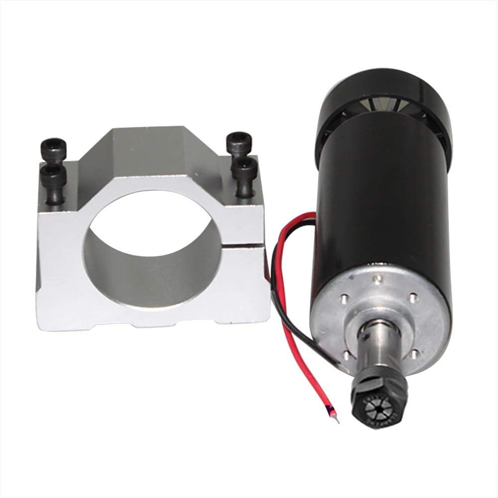 CNC Spindle Motor 500W Air Cooled Milling Motor 52MM ER11 CNC Spindle Motor with 52mm DC Spindle Motor Clamp Mount Bracket for DIY Engraving (500W CNC Spindle + 52mm Clamp)