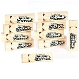 Kicko Small Wooden Train Whistles - 10 Pack - 3.5 Inch Wooden Whistle with Train Print -  for Kids' Costume Accessories, Party Favors, Noisemakers, Bag Stuffers, Toys