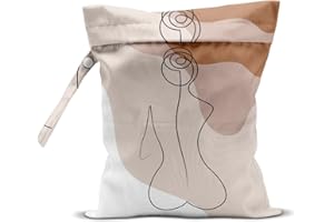 zcyxuuw Wet Bag, Wet Dry Bag, Wet Bag for Swimsuit, Travel, Beach, Pool, Diapers, Yoga Gym Clothes, Makeup Bag, Waterproof Reusable Minimalist Decor Aesthetic Line Art Women Body Face