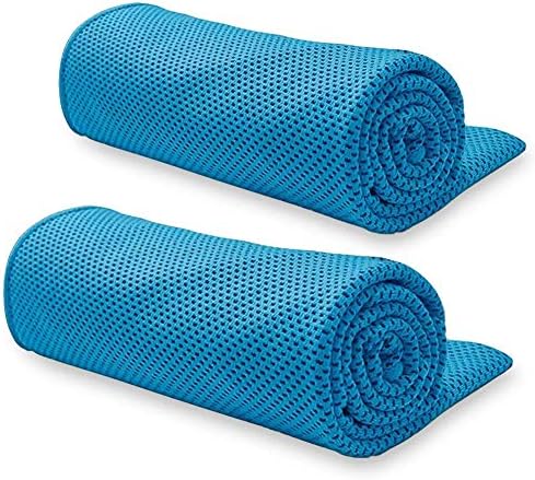 BeGrit Snap Cooling Towel Chilly Pad (Pack of 2) Ice Cool Bowling Fitness Yoga Towels for Travel Running Biking Hiking Gym Golf