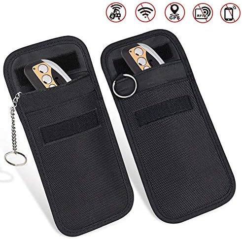 Car Key Signal Blocker Case 2 X Keyless Entry Fob Guard Signal Blocking Pouch Anti Theft Lock Device, Remotes Control Protector Bag Blocks RFID/WiFi/GSM/LTE/NFC