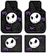 LA Auto Gear Nightmare Before Christmas Jack Skellington Purple Bats and Cross Bones Tim Burton Disney Front & Rear Car Truck SUV Seat Rubber Floor Mats Set - 4PC