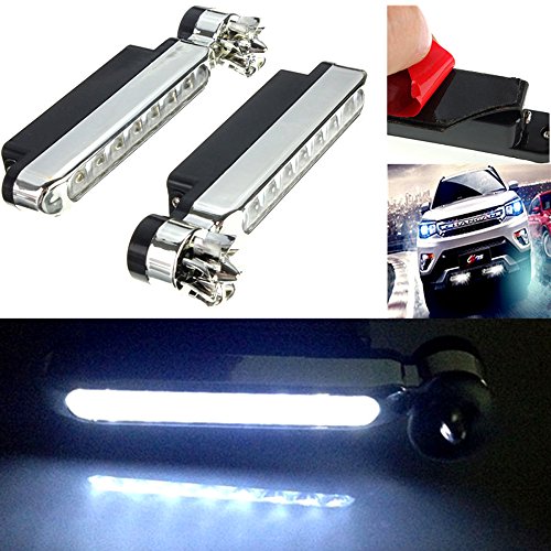 Cdycam Waterproof 2 Pcs 8 LED Wind Energy Powered Car Exterior Daytime Light Fog Lamp Running Light (White) - Thumbnail 2