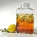 64 Ounce - Clear Glass Bistro Pitcher with White Stopper Lid