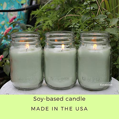 Natural Eucalyptus Mosquito Repellent Candle (Set of 3) no Deet 88