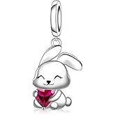 Wenansly Bunny Charms for Women - 925 Sterling Silver Rabbit Charm Bracelet Easter Birthday Charm Diy Pendant Rabbit Jewelry Gifts for Daughter