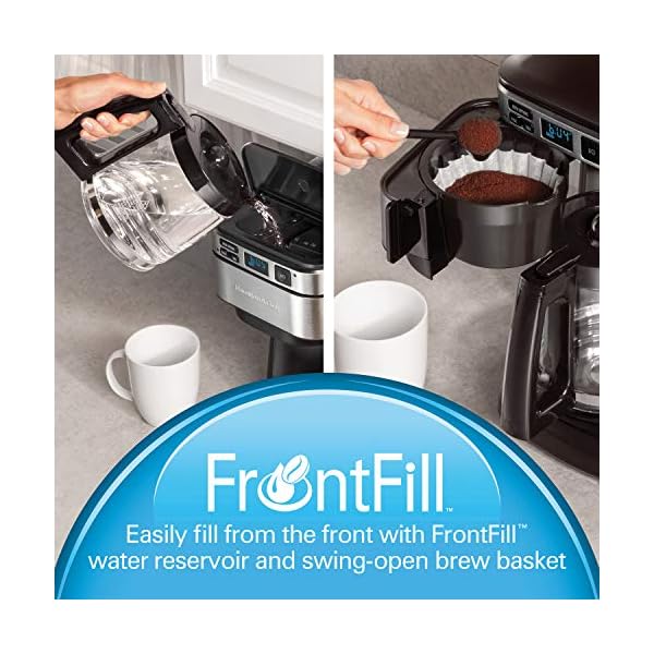 Hamilton Beach Programmable Coffee Maker, 12 Cups, Front Access Easy
