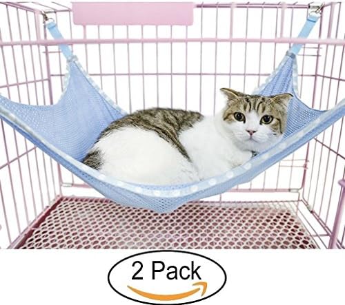 Pet Cats Breathable Mesh Hammock Mat Bed Pet Cage/Chair Hammock for Cats, Ferret, Rat, Chinchilla, Rabbit, Small Dogs