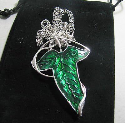 Rainy Jewel : Lord-of-The-Rings The Elf Prince Green Elven Leaf Brooch Pendantecklace LOTR Whosale With Chain Hypoallergenic