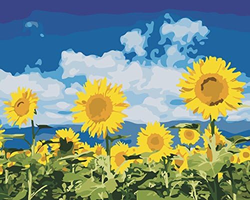 Diy Oil Painting, Adult children's hand painting- Sunflower smile 16 X 20 inch.