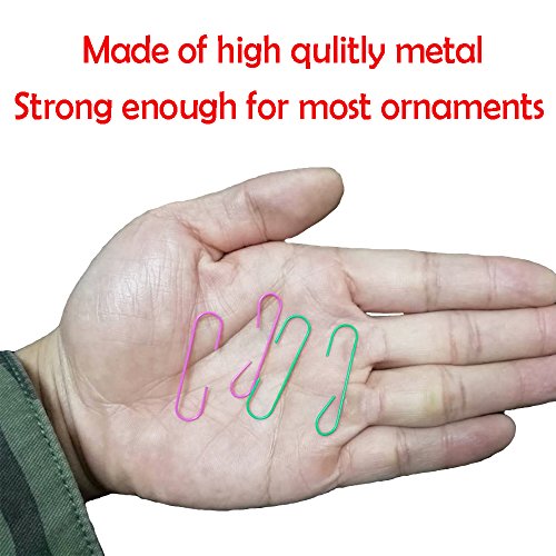 Bullet Face 100ct Holiday Ornament Hooks Christmas Tree Decorating Hangers - Metal Wire (Green & Pink)
