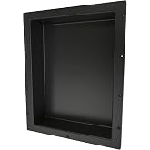 Tile Redi USA RN1620S-BI Redi Niche Single Recessed Shower Shelf, One Inner Shelf, 20" H x 16" W, Black