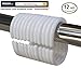 AndreuÂ® Shower Curtain Rings - Kamhairaiog 12-Pack Bathroom Curtain Hook Curtain Poles Shower Rod Hook Hanger White Color Plastic Ring Bath Drape Loop Clasp Drapery Home (White)
