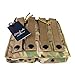 Loglife Tactical Magazine Pouch Holds Holster Double Pistol Mag Pouch Stacker M4/M16 Open Top 1000d with Bungee System (CP)