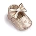 RVROVIC Baby Girls Shoes PU Soft Sole Bow Prewalker 0-18 Months (13cm (12-18months), Heart Gold)