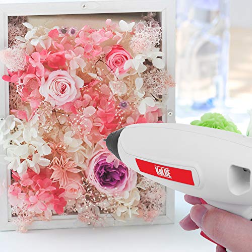 KeLDE Cordless Hot Glue Gun Kit, 30 Seconds Heating Time 3.7V Li-ion Battery Rechargeable Glue Gun, with USB Cable and Plug, Fine Tip Nozzle, Includes 20pcs 0.6x0.28" Hot Glue Sticks, UL Certified