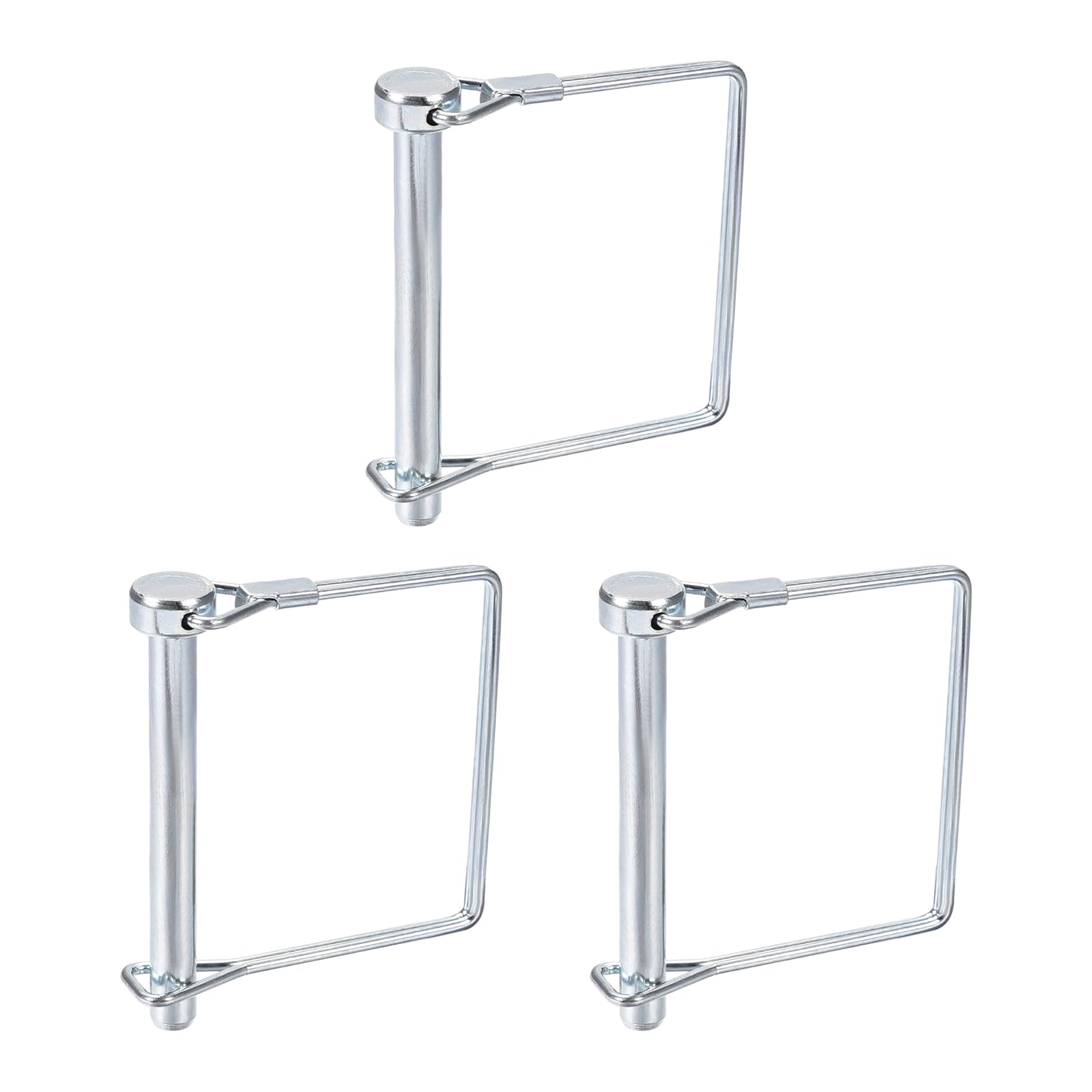 DTGN 8mm x 70mm (DxL) Shaft Locking Pin - 3Pack - Good for Farm Trailers Lawn - Carbon Steel Square Trailer Coupler Pin - Silver Tone