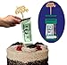 Money Cake Dispenser Box, Cake Money Pull Out Kit, Money Cake Set includes 1 plastic roll (50 connected pockets) and Happy Birthday, Graduation, or Card Holder Topper