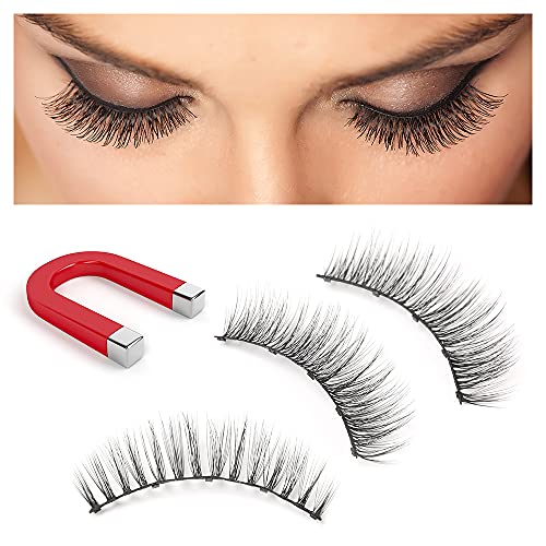 5 Pairs Magnetic Eyelashes with Eyeliner Kit, Shinyevfd Upgraded 3D Magnetic Lashes Pack Natural Look with Tubes Magnetic Eyeliner Kit & Unique Applicator Tool
