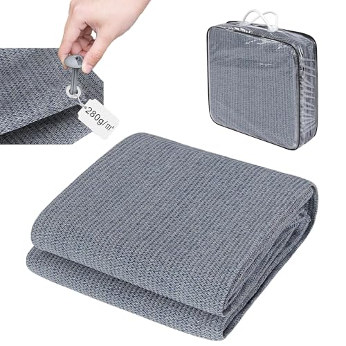 Laneetal Vorzeltteppich 250x400cm, Campingteppich Outdoor mit Heringe Campingmatte, Zeltunterlage,Outdoor Teppich für Wohnmobil, Zeltteppich mit ösen