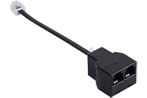 Shakven Telephone Cable Splitter, 2 Ports Phone Cable Adapter, Phone Cord Splitter Converter for Phone, Fax Machine, Modem, D