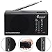 AM FM Portable Radio // Pocket Radios - Best Reception, Small Battery Operated Cordless Personal Transistor, Loud Built-in Speaker, 3.5mm Mono Headphone Jack - Powered by 2 AA Batteries (Black)
