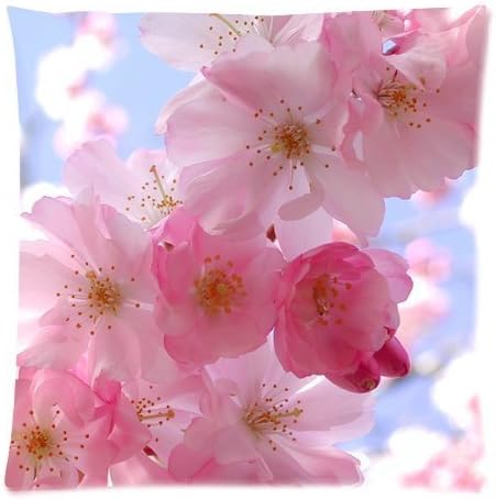 Honey Cushion Cover Cherry Blossom Flower Decorative Pillow Case Protector 18x18 Inch
