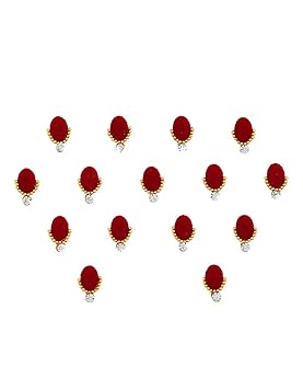 Anuradha Art Jewellery Red Colour Wonderful Fancy Bindis For Ladies Stone Designer Tikali